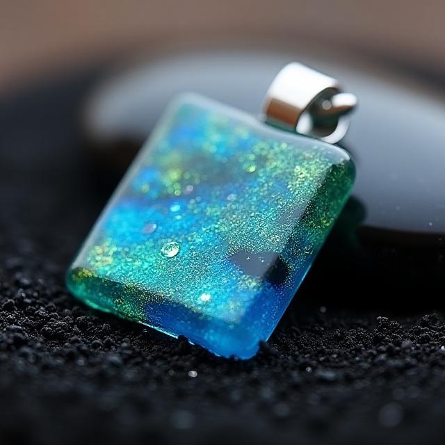 Fused Glass Ocean Whisper Pendant